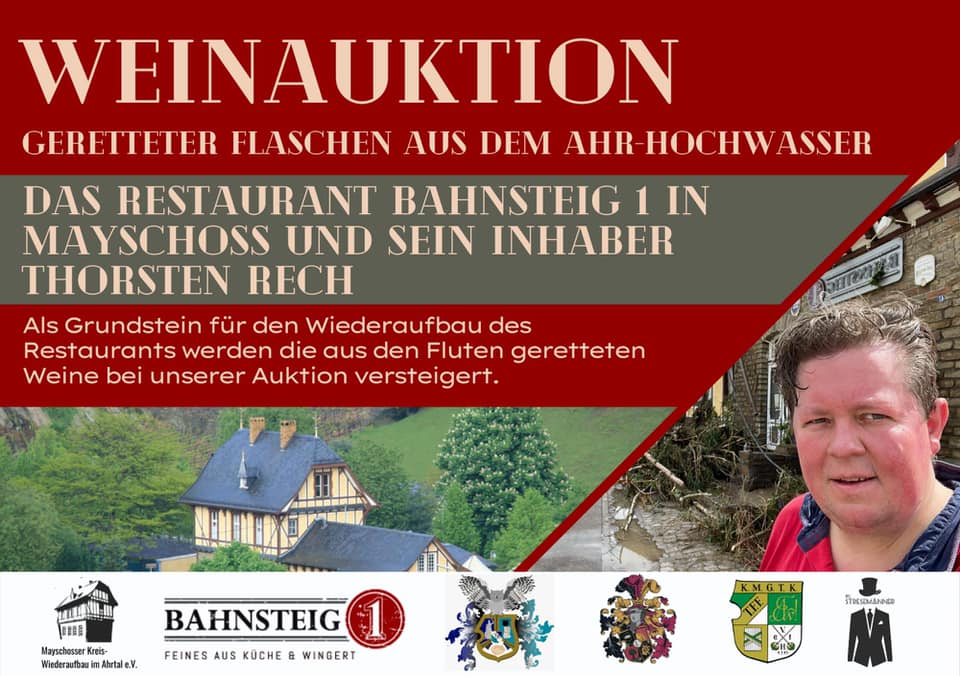 WEINAUKTION geretteter Weine aus dem Ahr-Hochwasser